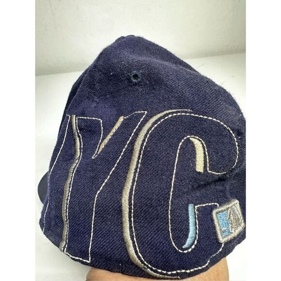 New York Yankees Hat Cap New Era Size 7 1/2 Fitted 59Fifty Wool Y2K Blue - Picture 6 of 13